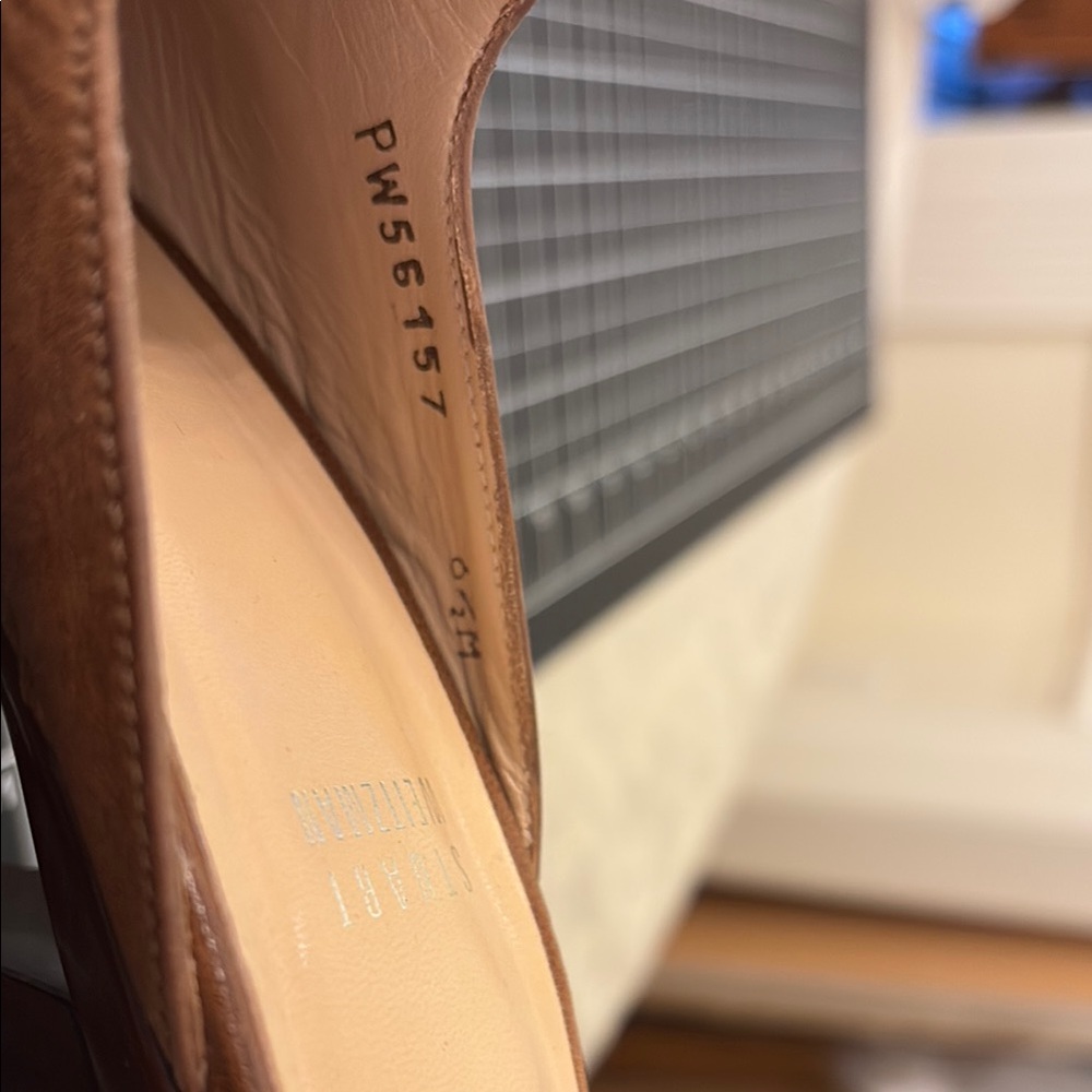 Stuart Weitzman Brown Leather Mules - image 2